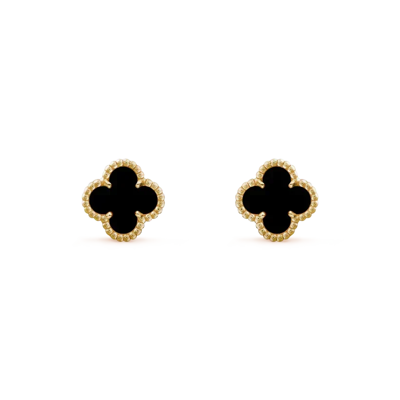 [Leaves]CLOVER MINI 9.5MM BLACK MOP EARRINGS