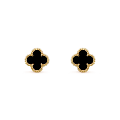 [Leaves]CLOVER MINI 9.5MM BLACK MOP EARRINGS