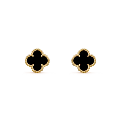 [Leaves]CLOVER MINI 9.5MM BLACK MOP EARRINGS