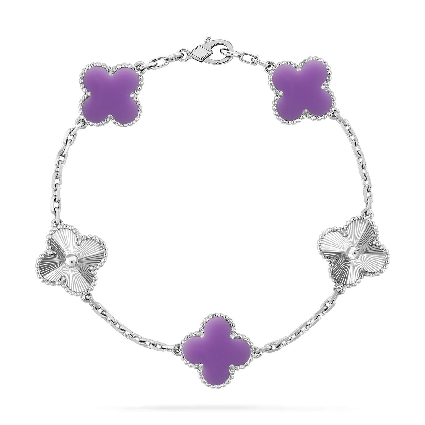 [Leaves]LUCKY CLOVER 5-MOTIF BRACELET - LAVENDER COLLECTION