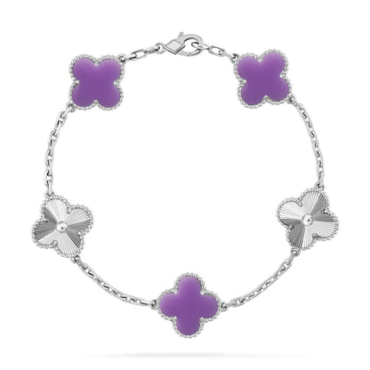 [Leaves]LUCKY CLOVER 5-MOTIF BRACELET - LAVENDER COLLECTION