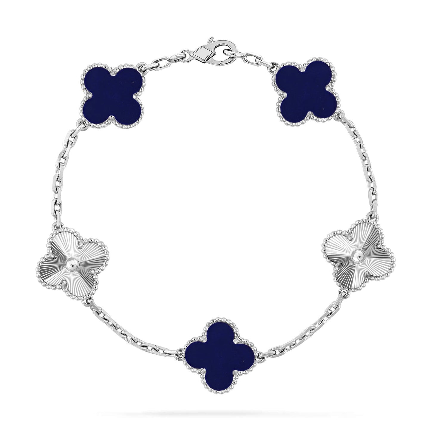 [Leaves]LUCKY CLOVER 5-MOTIF BRACELET - LAPIS LAZULI COLLECTION