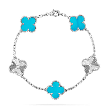 [Leaves]LUCKY CLOVER 5-MOTIF BRACELET - TURQUOISE COLLECTION