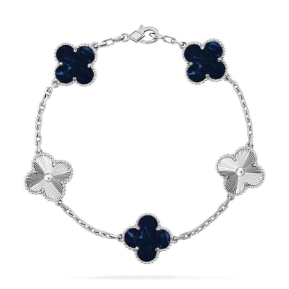 [Leaves]LUCKY CLOVER 5-MOTIF BRACELET - PIETERSITE COLLECTION