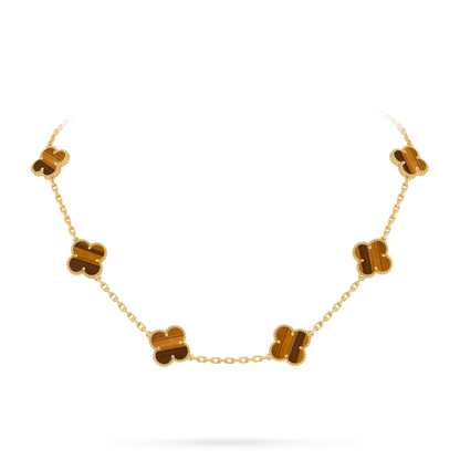 [Leaves]CLASSIC LUCKY 10-MOTIF CLOVER NECKLACE GOLD COLLECTION
