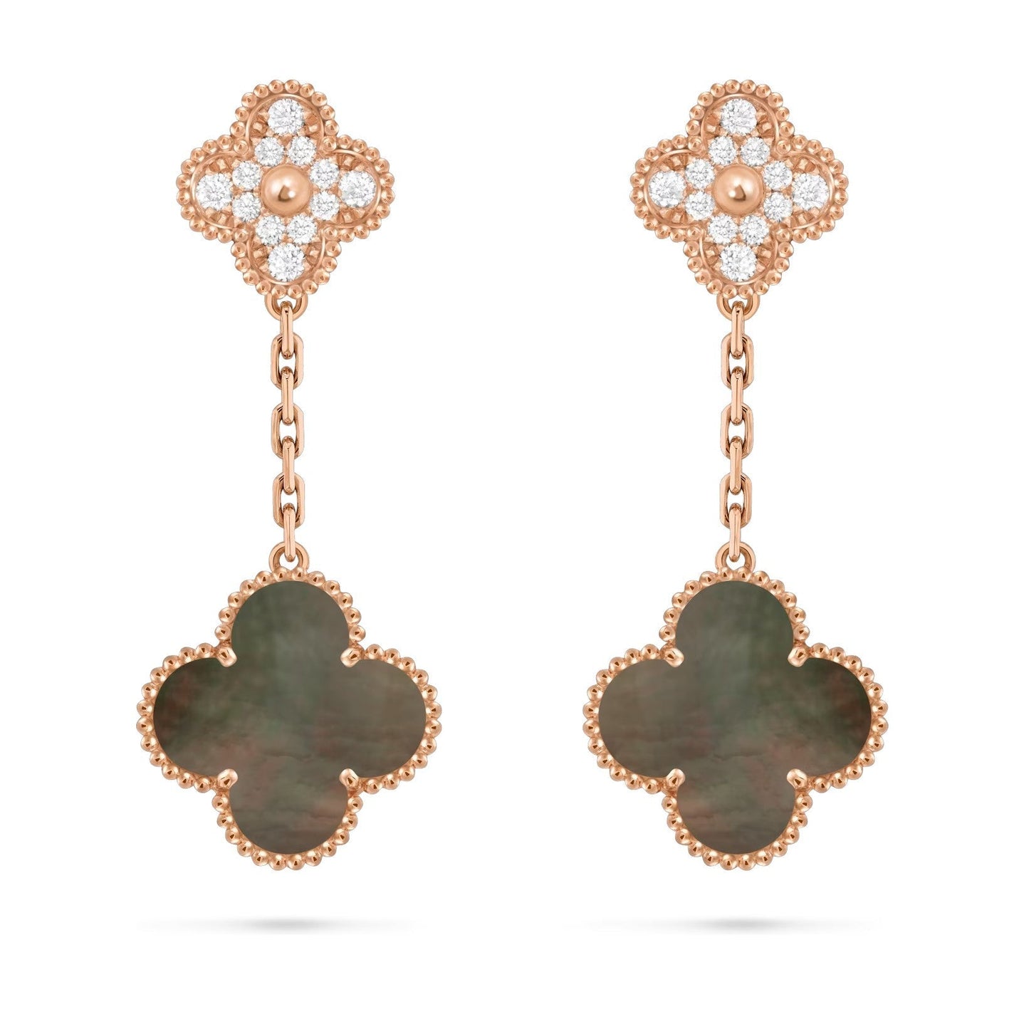 [Leaves]CLOVER DUAL-MOTIF STATEMENT STUD EARRINGS - DOUBLE-CHARM COLLECTION