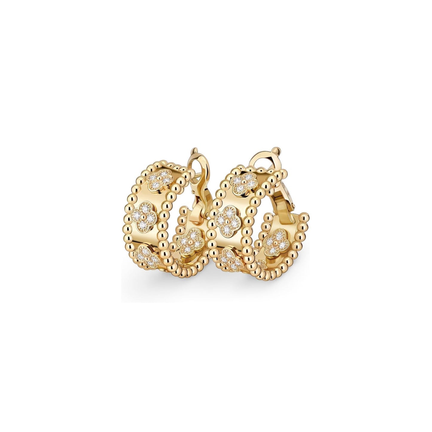[Leaves]KALEIDOSCOPE CLOVER HOOP EARRINGS