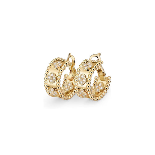 [Leaves]KALEIDOSCOPE CLOVER HOOP EARRINGS