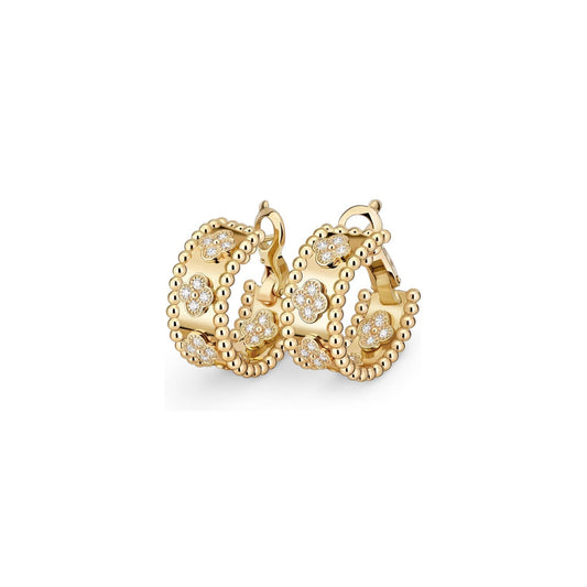 [Leaves]KALEIDOSCOPE CLOVER HOOP EARRINGS