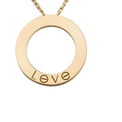 [Leaves]LOVE LARGE CIRCULAR PENDANT NECKLACE