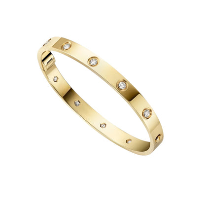 [Leaves]CLASSIC 6.1MM LOVE SINGLE-SCREW CLOSURE BANGLE - 10-DIAMOND