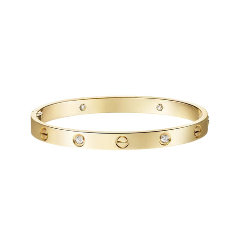 [Leaves]CLASSIC 6.1MM LOVE SINGLE-SCREW CLOSURE BANGLE - 4-DIAMOND