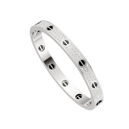 [Leaves]CLASSIC 6.1MM LOVE BANGLE - DIAMOND PAVÉ & BLACK CERAMIC