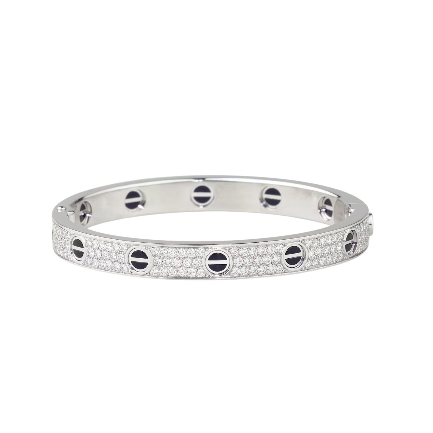 [Leaves]CLASSIC 6.1MM LOVE BANGLE - DIAMOND PAVÉ & BLACK CERAMIC