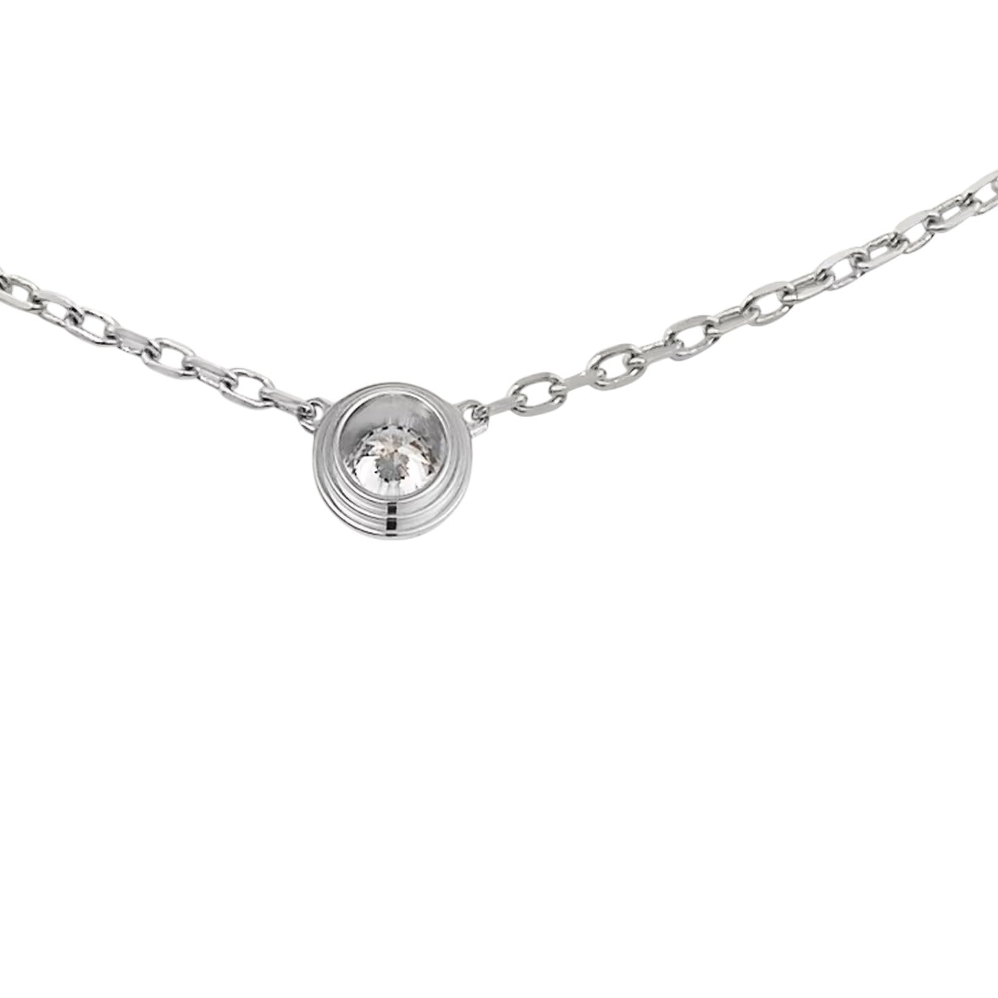 [Leaves]LOVE SCREW PENDANT SINGLE DIAMOND NECKLACE