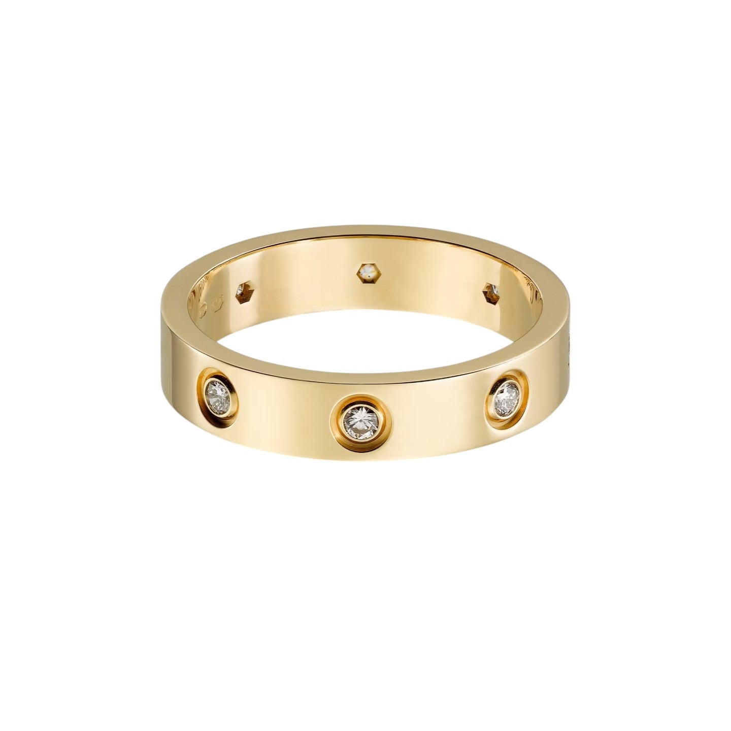 [Leaves]LOVE 4MM 8 DIAMONDS RING
