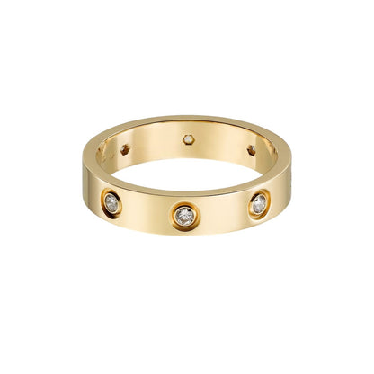 [Leaves]LOVE 4MM 8 DIAMONDS RING