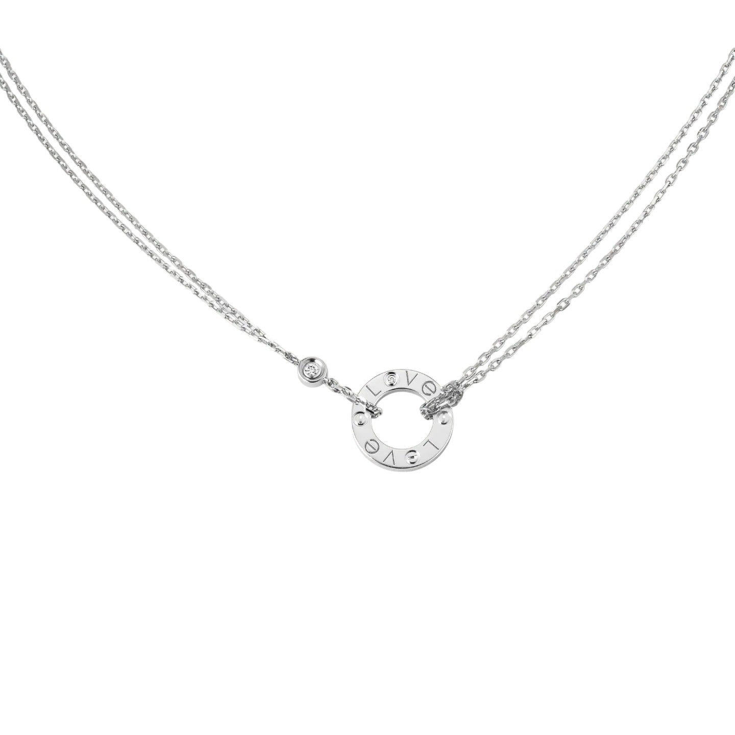 [Leaves]LOVE CIRCULAR PENDANT 2-DIAMOND NECKLACE