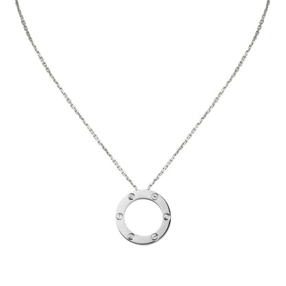 [Leaves]LOVE LARGE CIRCULAR PENDANT 3-DIAMOND NECKLACE