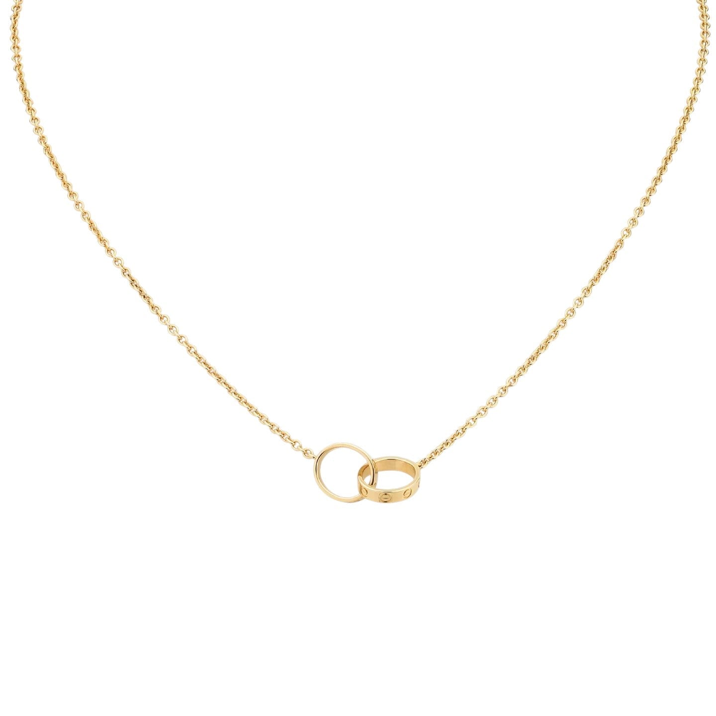 [Leaves]LOVE DOUBLE-RING PENDANT NECKLACE