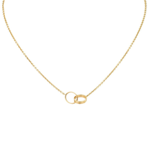 [Leaves]LOVE DOUBLE-RING PENDANT NECKLACE