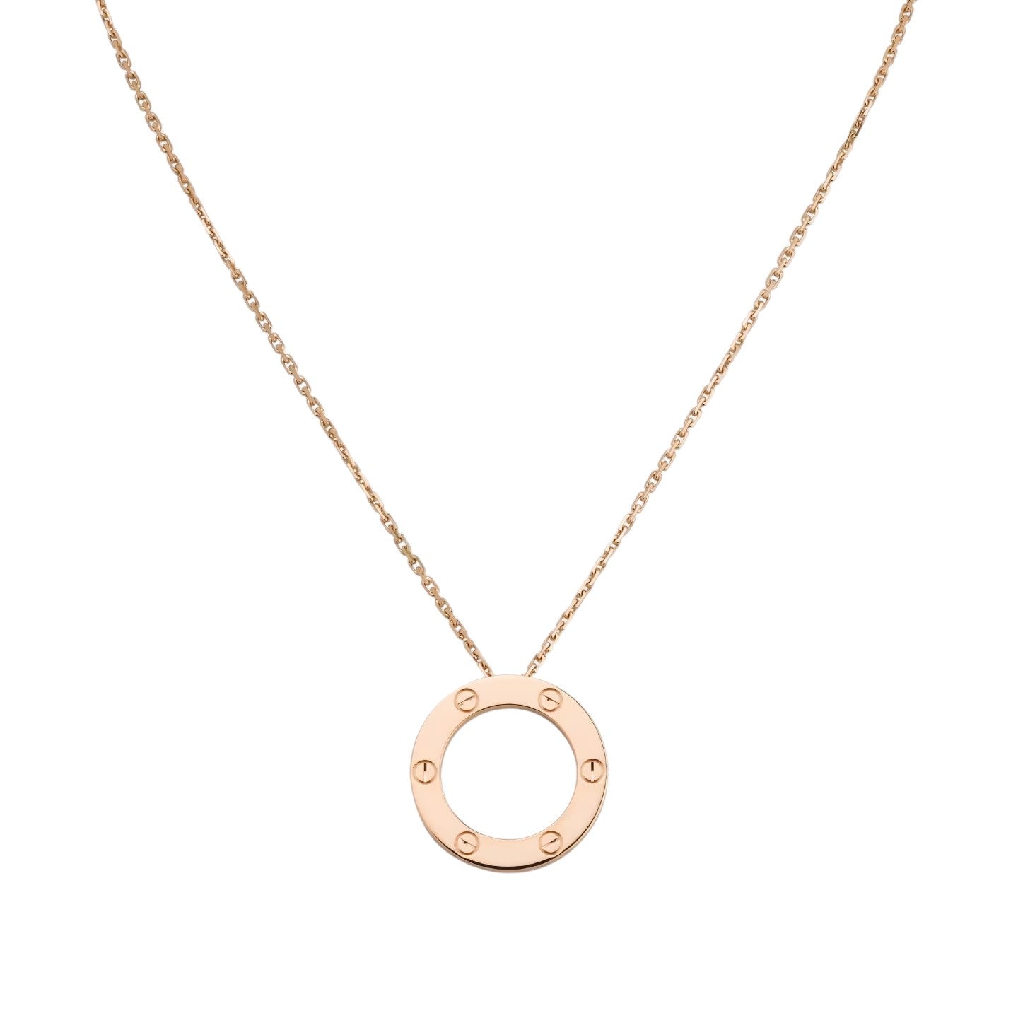[Leaves]LOVE LARGE CIRCULAR PENDANT NECKLACE