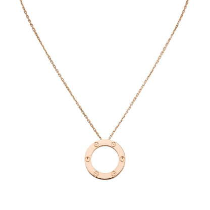 [Leaves]LOVE LARGE CIRCULAR PENDANT NECKLACE