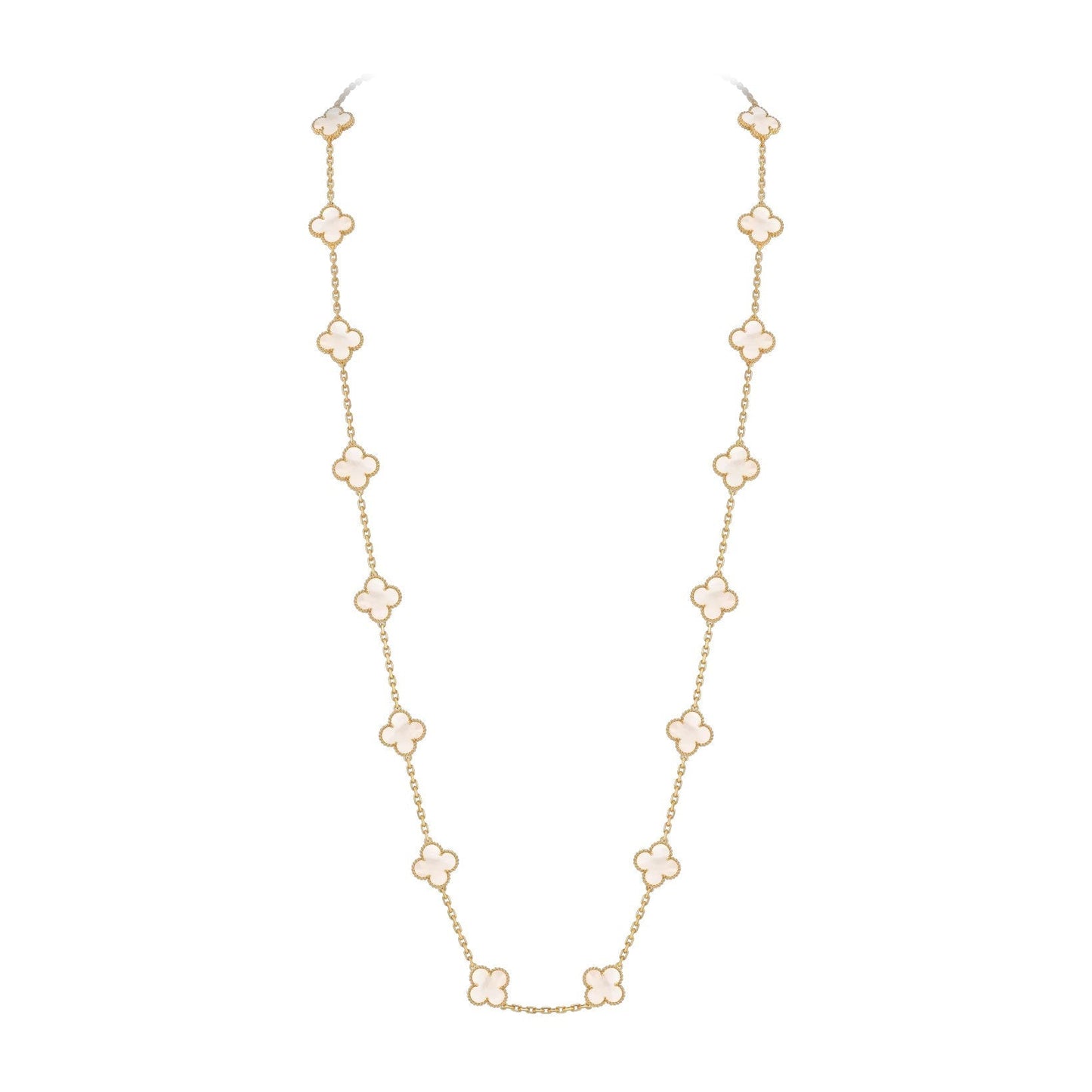 [Leaves]CLASSIC 20-MOTIF LUCKY CLOVER LONG NECKLACE GOLD COLLECTION