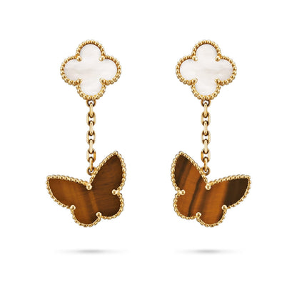 [Leaves]CLOVER DUAL-MOTIF STATEMENT STUD EARRINGS - DOUBLE-CHARM COLLECTION