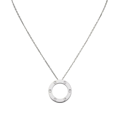 [Leaves]LOVE LARGE CIRCULAR PENDANT NECKLACE