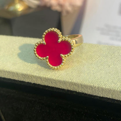 [Leaves]NEW CLOVER PINK ENAMEL RINGS