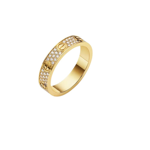 [Leaves]LOVE 4MM PAVÉ DIAMOND RING