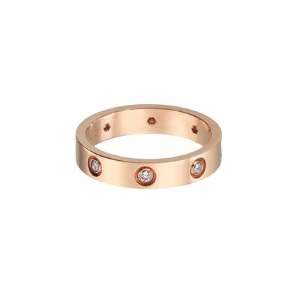 [Leaves]LOVE 4MM 8 DIAMONDS RING