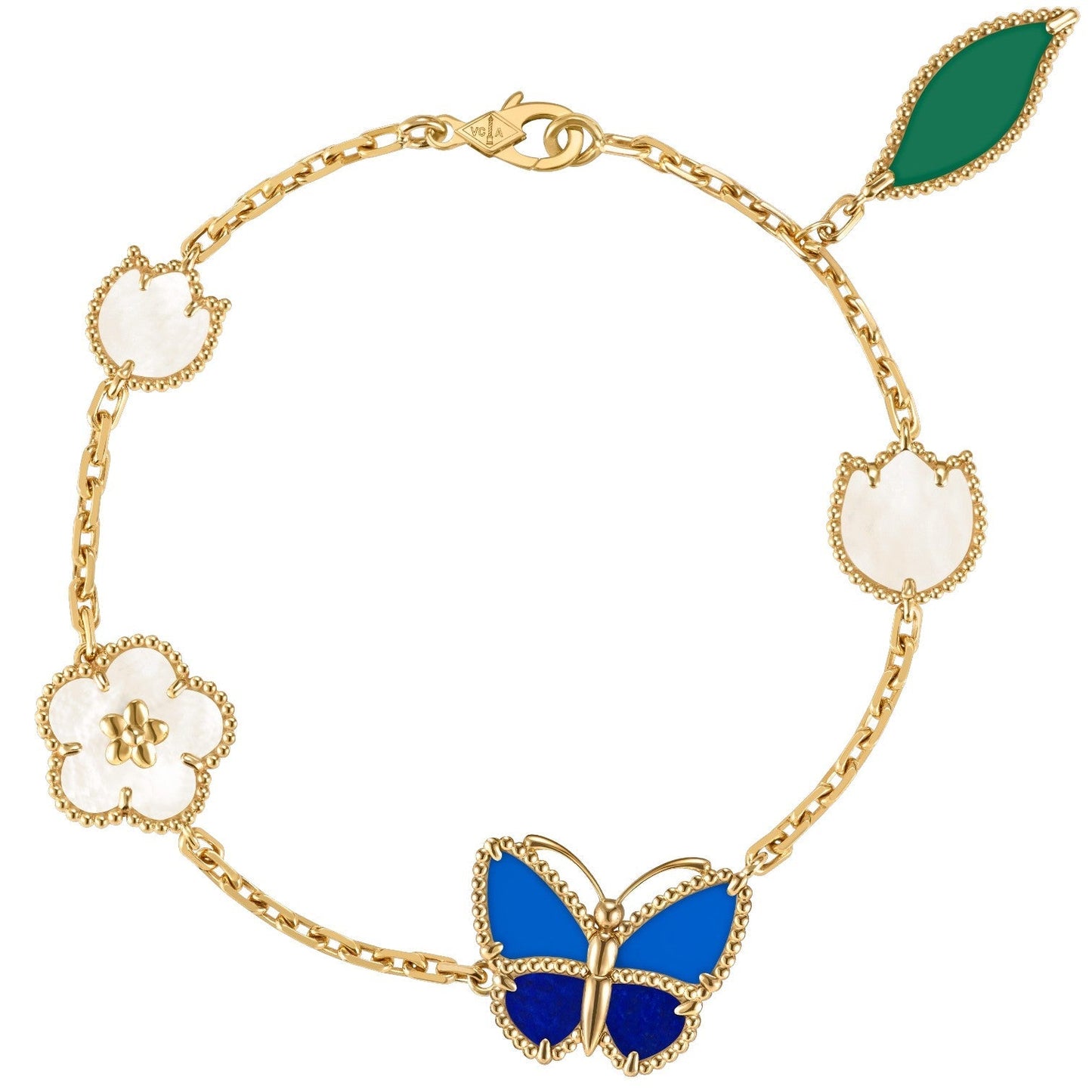 [Leaves]SPRING ENCHANTMENT BUTTERFLY & FLORAL CHARM BRACELET