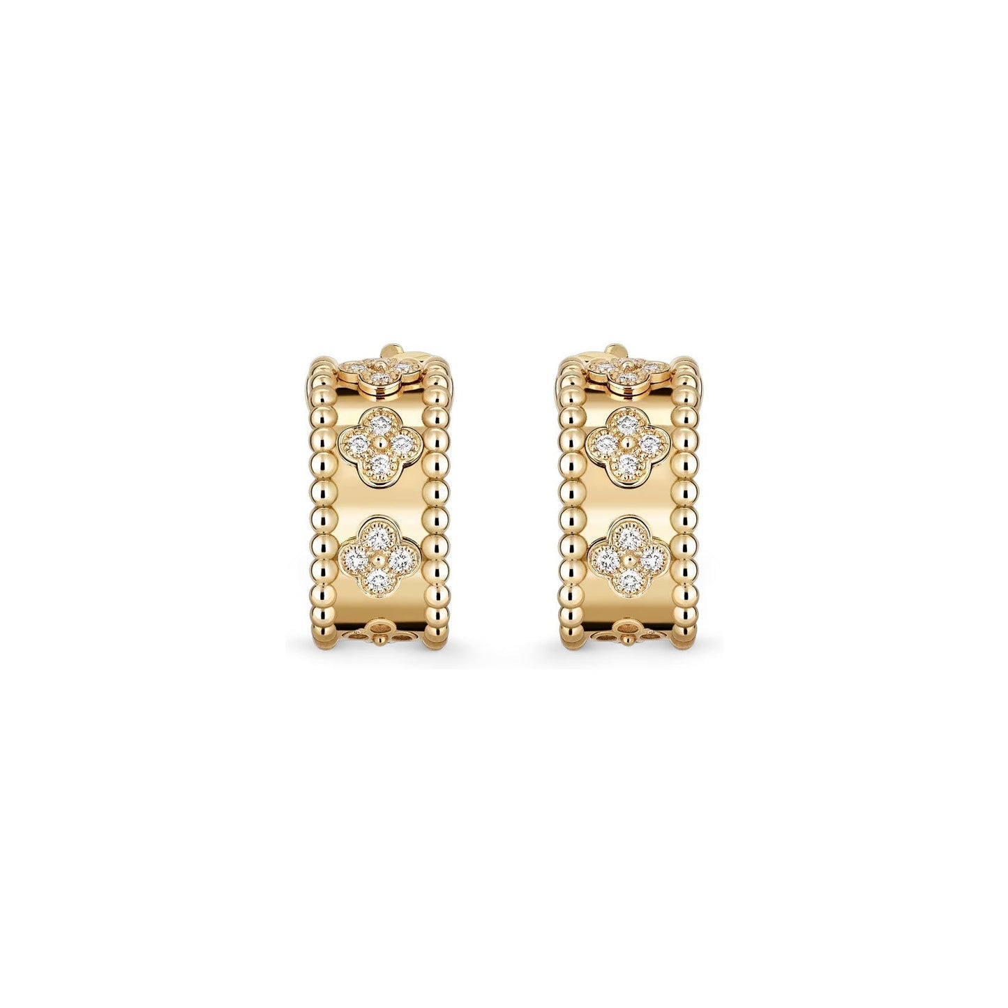 [Leaves]KALEIDOSCOPE CLOVER HOOP EARRINGS