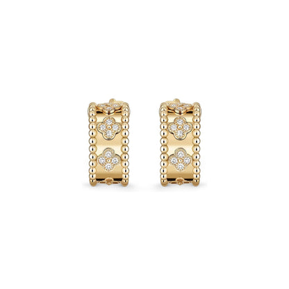 [Leaves]KALEIDOSCOPE CLOVER HOOP EARRINGS