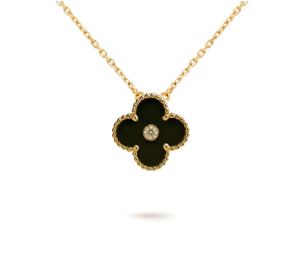 [Leaves]LIMITED EDITION CHRISTMAS CLOVER FLOWER NECKLACE - 15MM ANNUAL COLLECTIBLE PENDANT