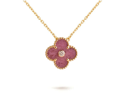 [Leaves]LIMITED EDITION CHRISTMAS CLOVER FLOWER NECKLACE - 15MM ANNUAL COLLECTIBLE PENDANT