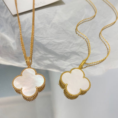 [Leaves]CLOVER 25MM MOP LARGE PENDANT NECKLACE