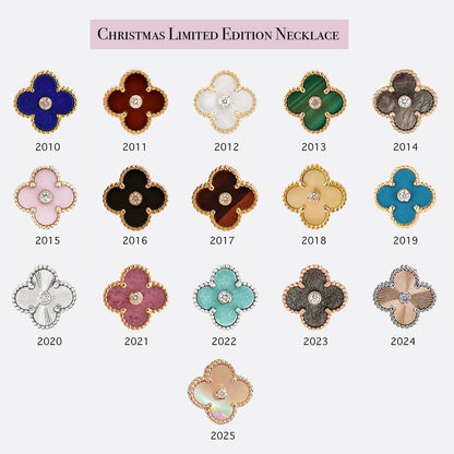 [Leaves]LIMITED EDITION CHRISTMAS CLOVER FLOWER NECKLACE - 15MM ANNUAL COLLECTIBLE PENDANT