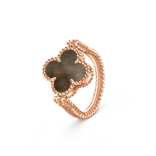 [Leaves]LUCKY CLOVER ROSE GOLD REVERSIBLE RING