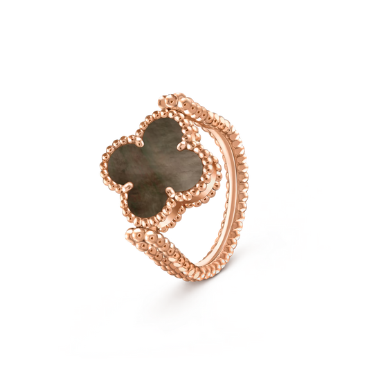 [Leaves]LUCKY CLOVER ROSE GOLD REVERSIBLE RING