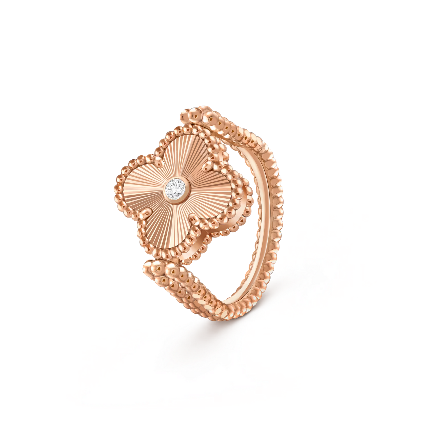 [Leaves]LUCKY CLOVER ROSE GOLD REVERSIBLE RING
