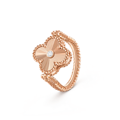 [Leaves]LUCKY CLOVER ROSE GOLD REVERSIBLE RING