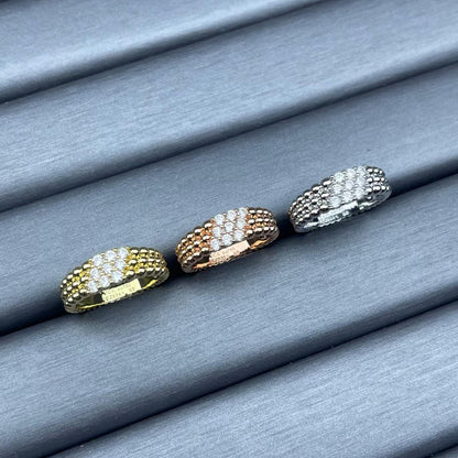 [Leaves]NARROW BEADED RING WITH DIAMONDS