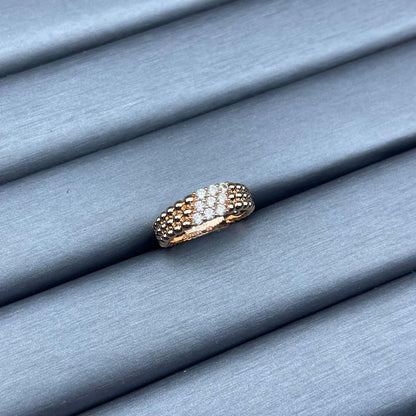 [Leaves]NARROW BEADED RING WITH DIAMONDS