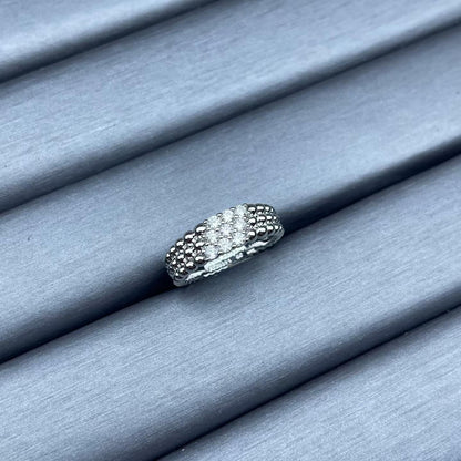 [Leaves]NARROW BEADED RING WITH DIAMONDS