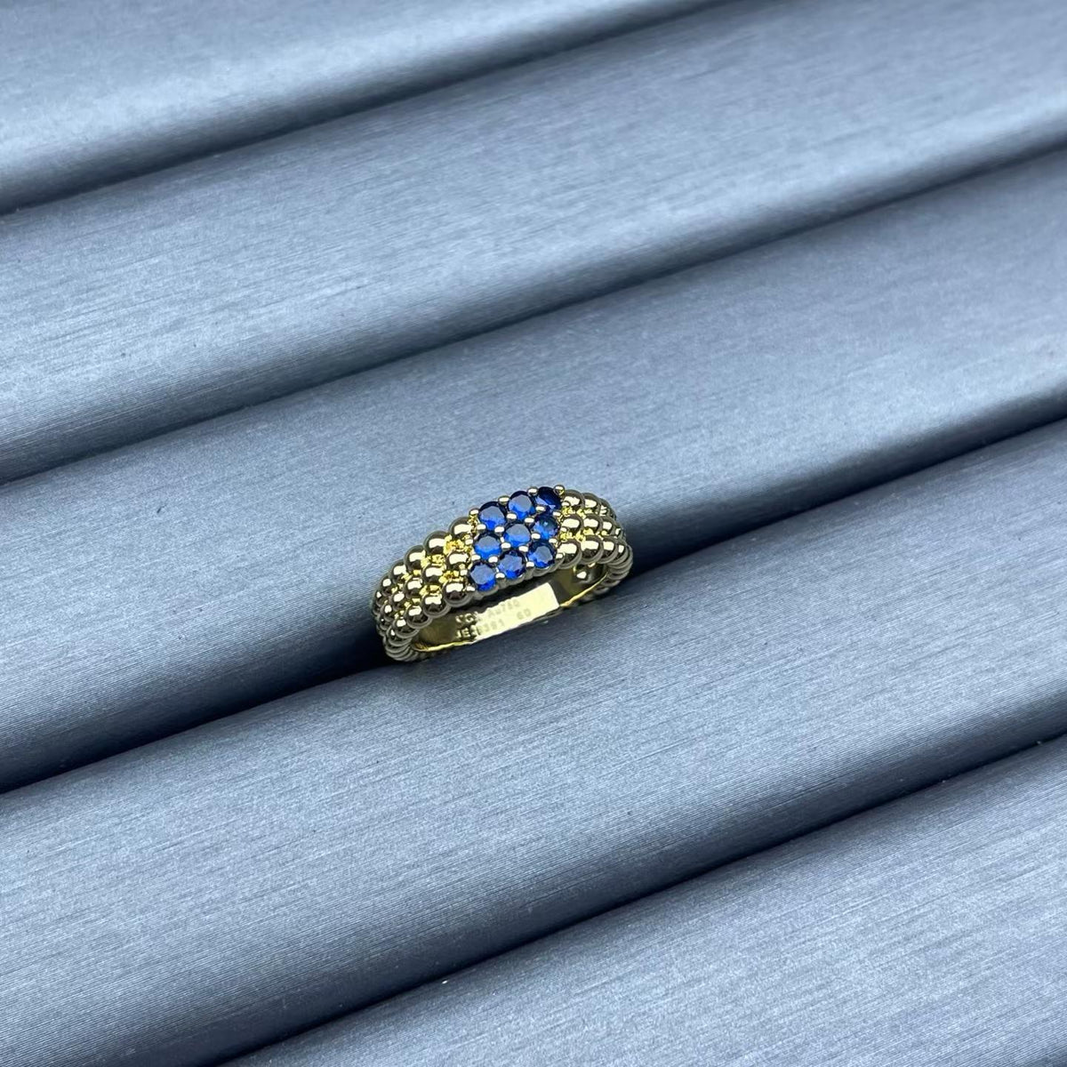 [Leaves]NARROW BEADED RING WITH DIAMONDS