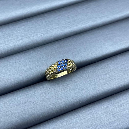 [Leaves]NARROW BEADED RING WITH DIAMONDS