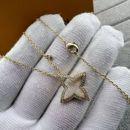 [Leaves]FOUR-LEAF CLOVER OPENWORK NECKLACE